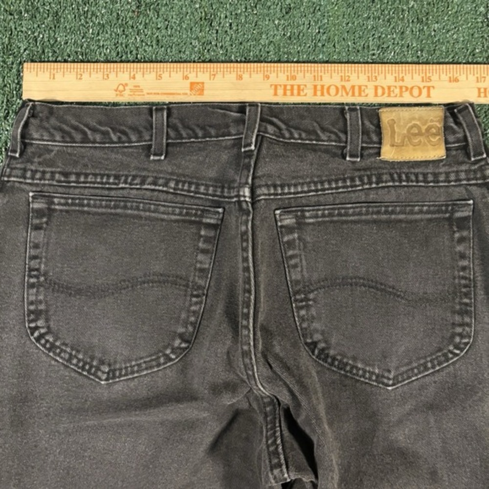 Lee Men's 5‑Pocket Black Denim Jeans 34x30 Straight Fit Leather Patch - Picture 5 of 6